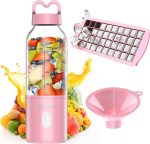 Portable Blender, Blender for Shakes and Smoothies, Personal Blender, USB Rechargeable 14 Oz Mini Blender With for Traveling, Outdoor, Gym, Office